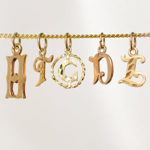 vintage gold 'D' Charm 