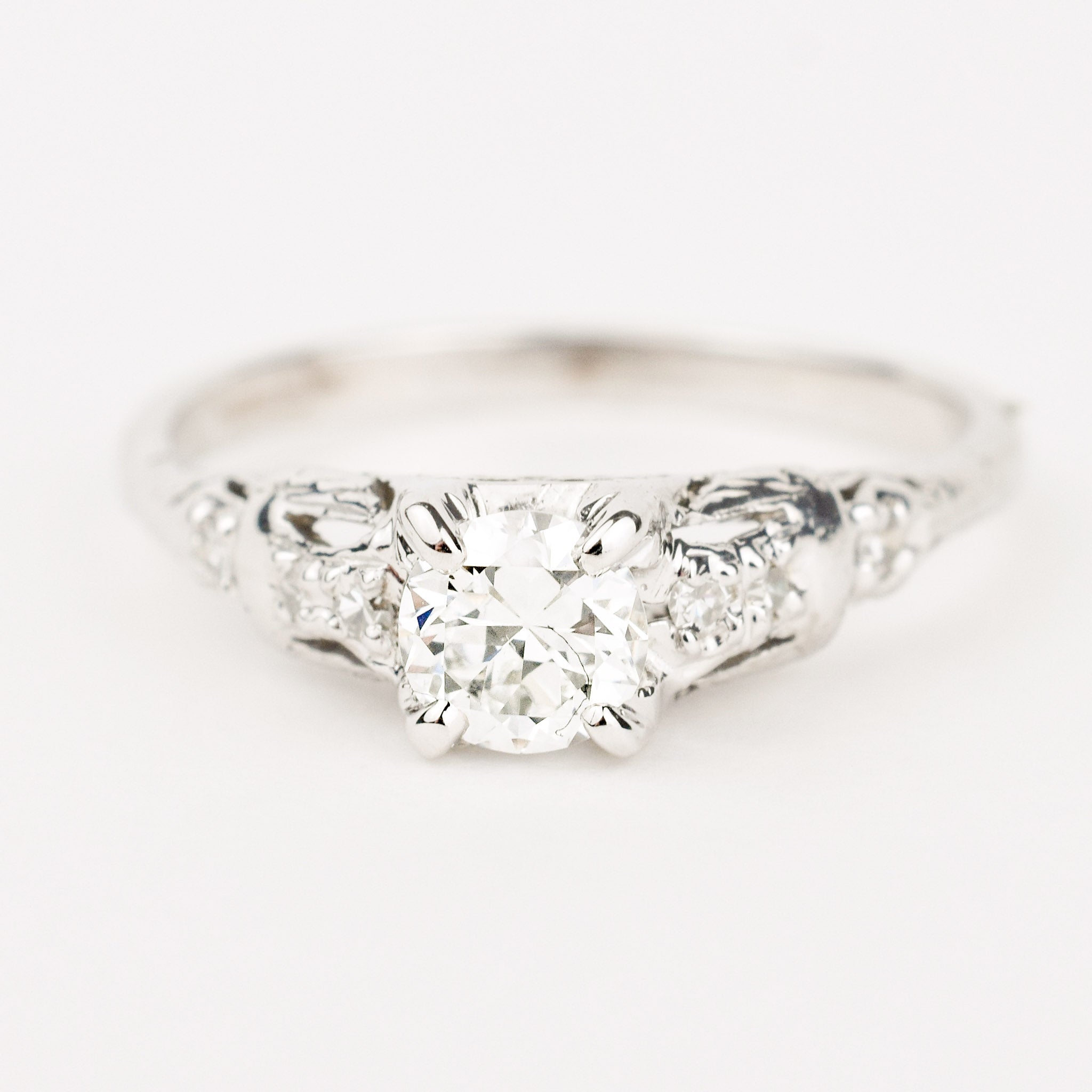 vintage old mine cut diamond engagement ring, folklor 