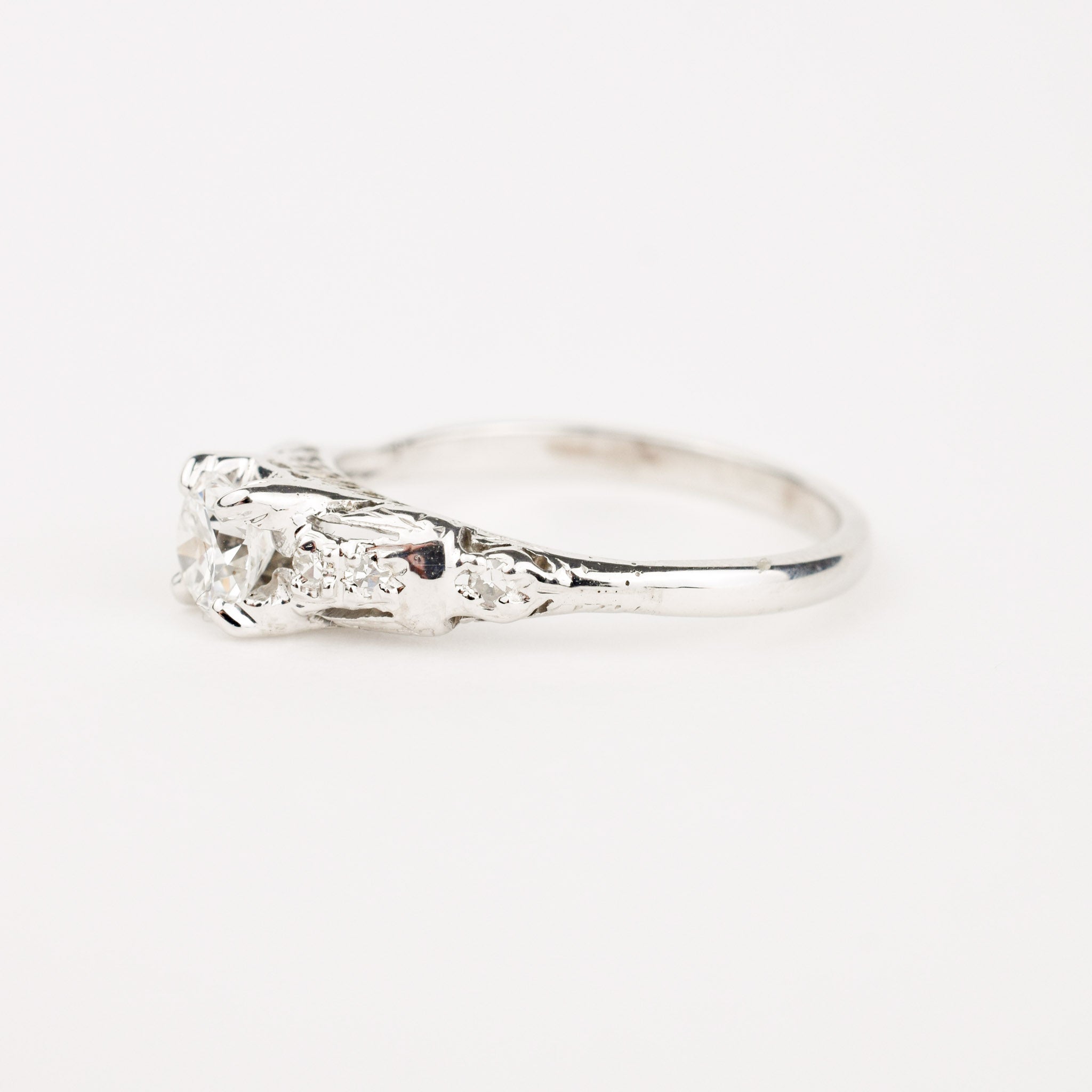 vintage old mine cut diamond engagement ring, folklor 