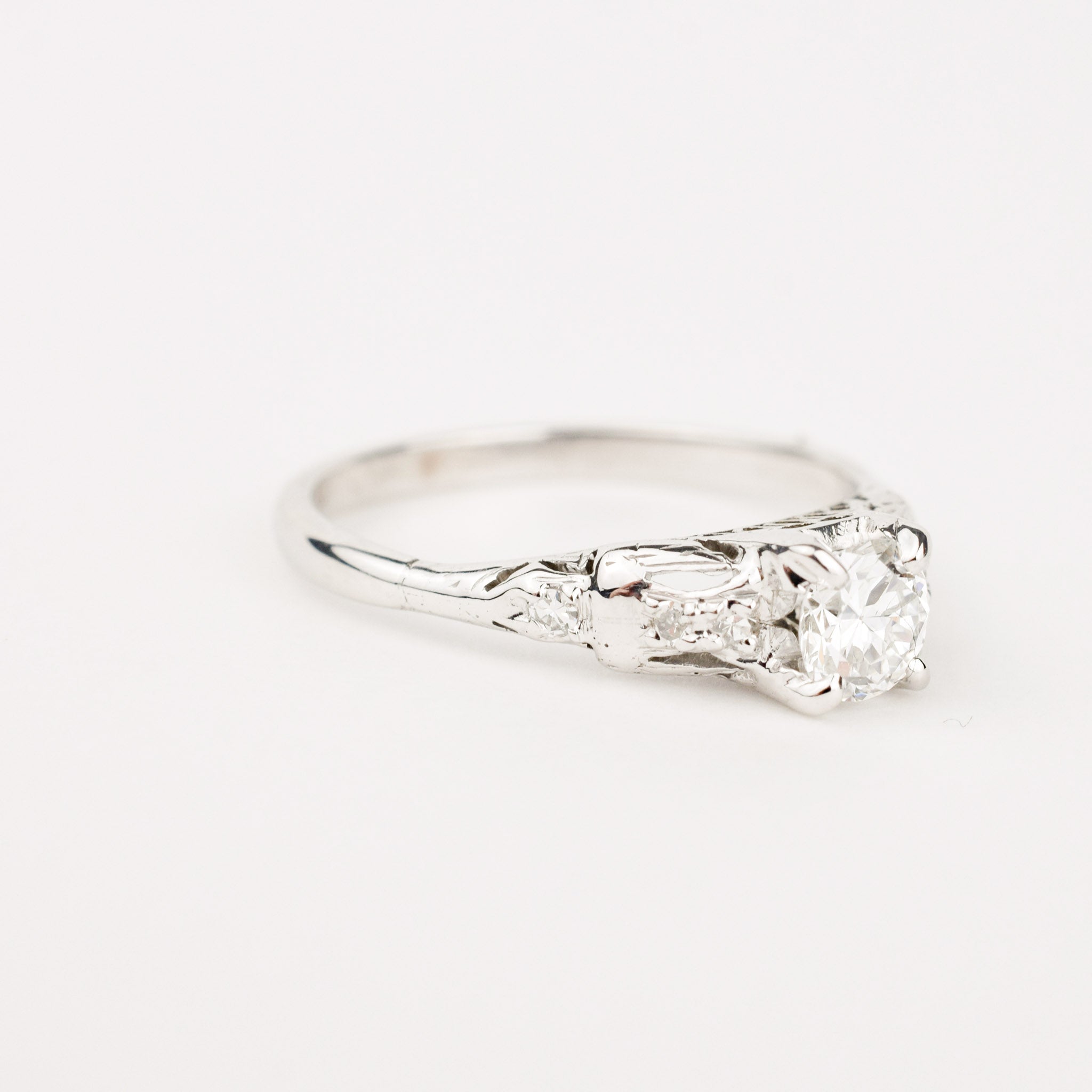 vintage old mine cut diamond engagement ring, folklor 