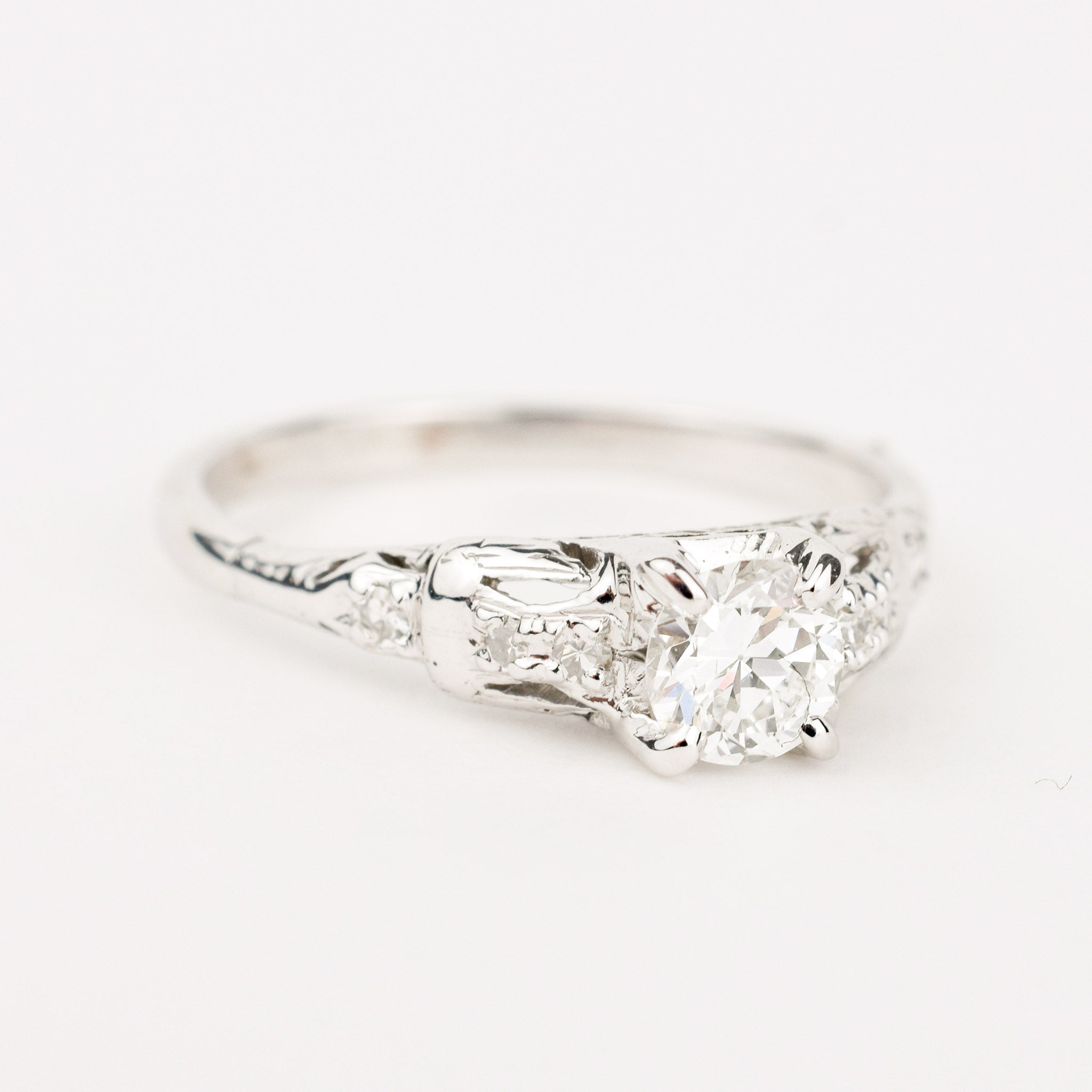 vintage old mine cut diamond engagement ring, folklor 
