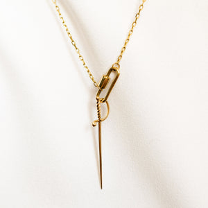 vintage Gold Sword pendant
