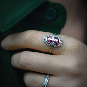 Luxe Ruby and Diamond Art Deco Ring