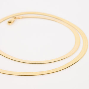 16" gold Herringbone Chain necklace, folklor vintage jewelry canada