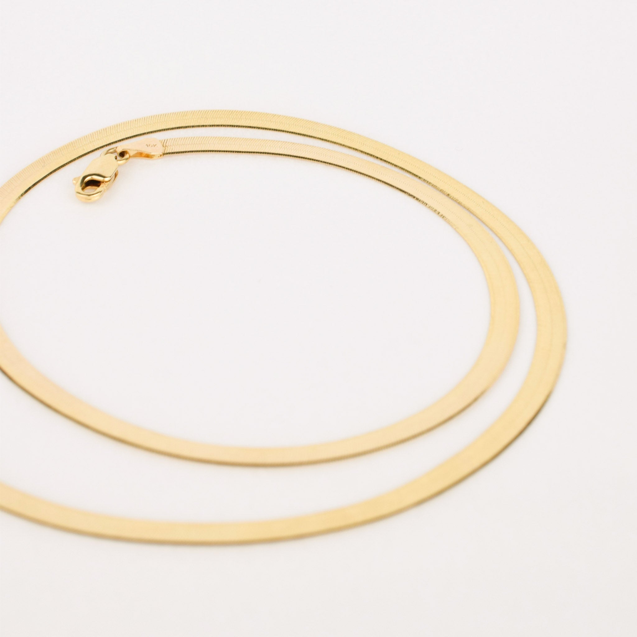 16" gold Herringbone Chain necklace, folklor vintage jewelry canada