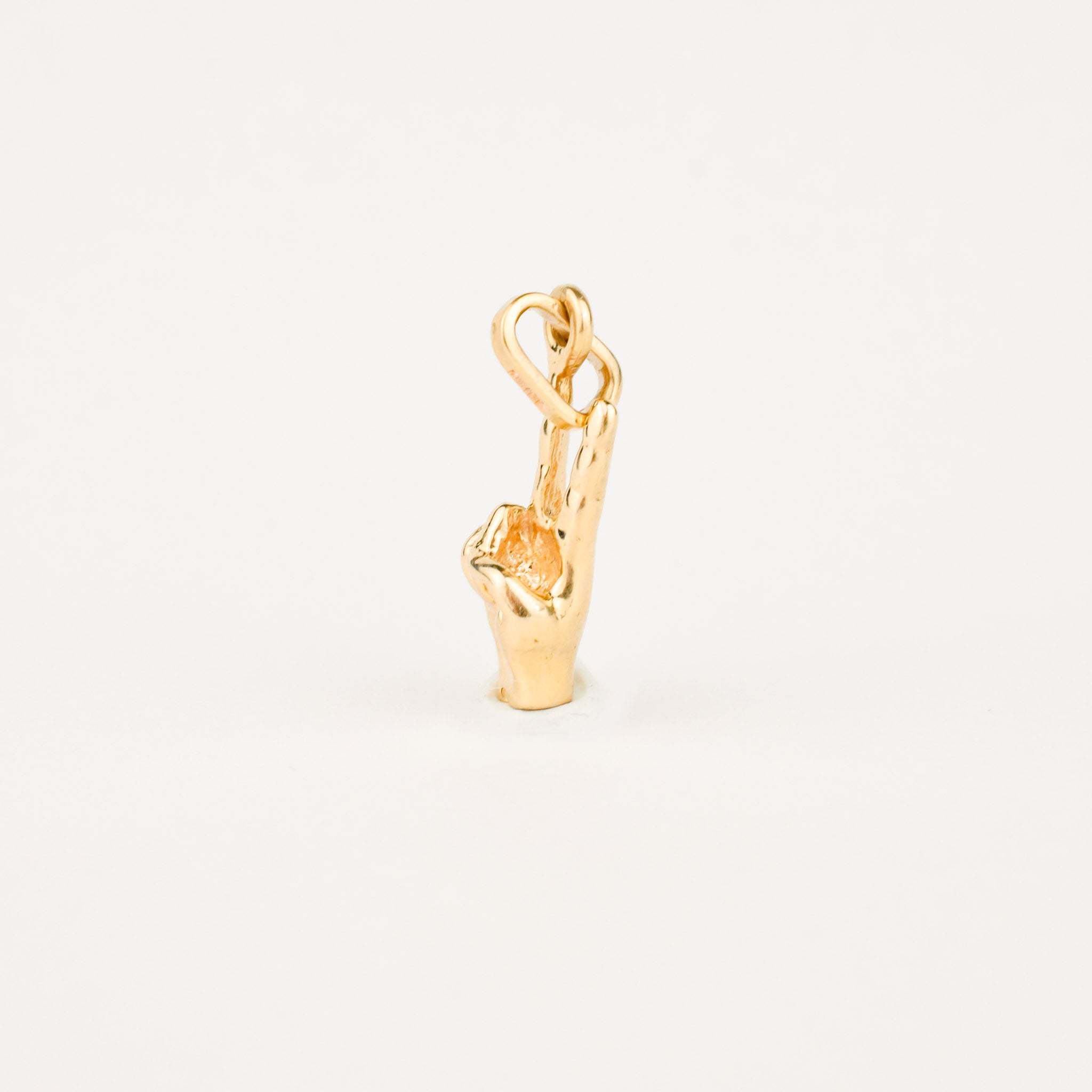 vintage gold Peace Hand Charm 