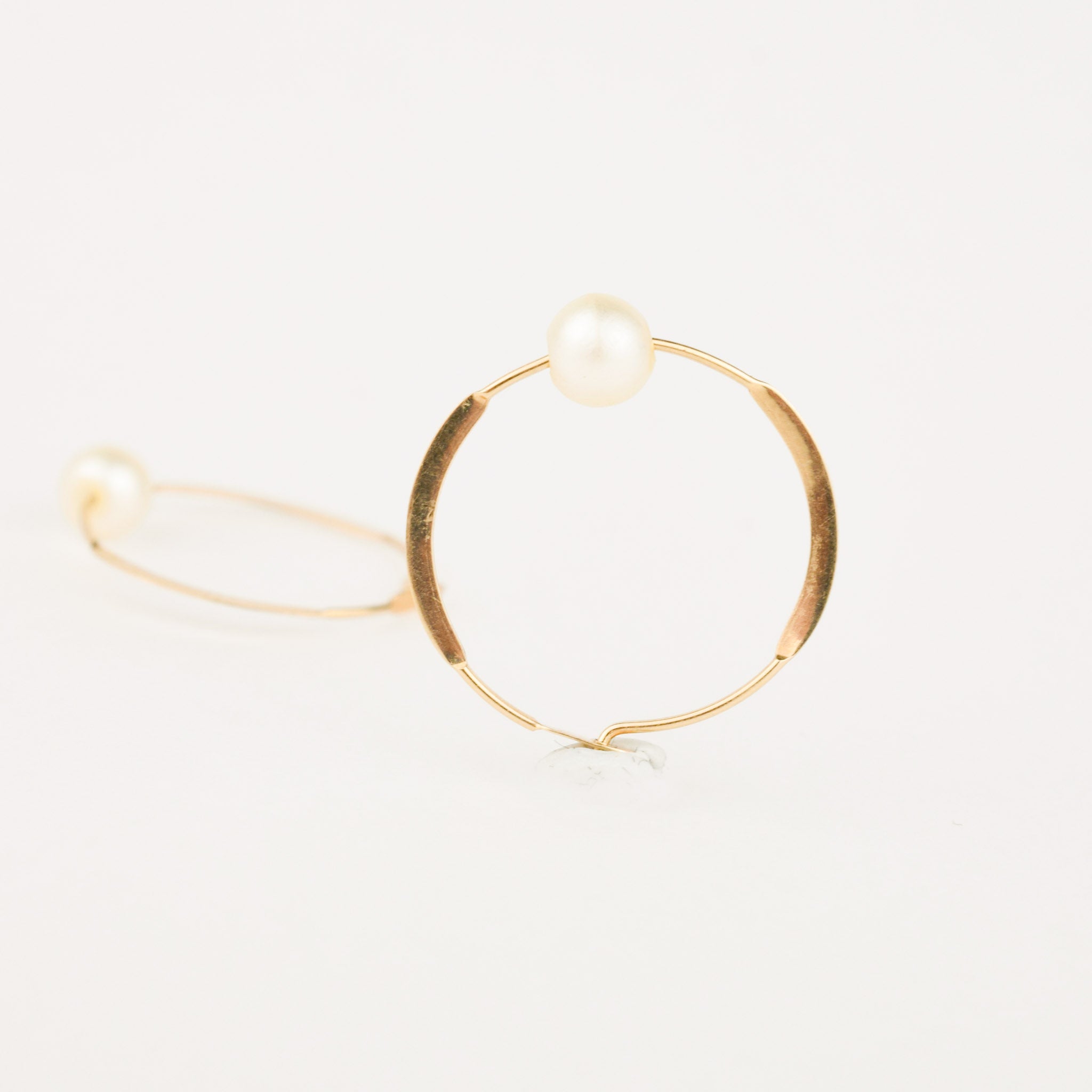 Dainty Pearl Gold Hoops earring