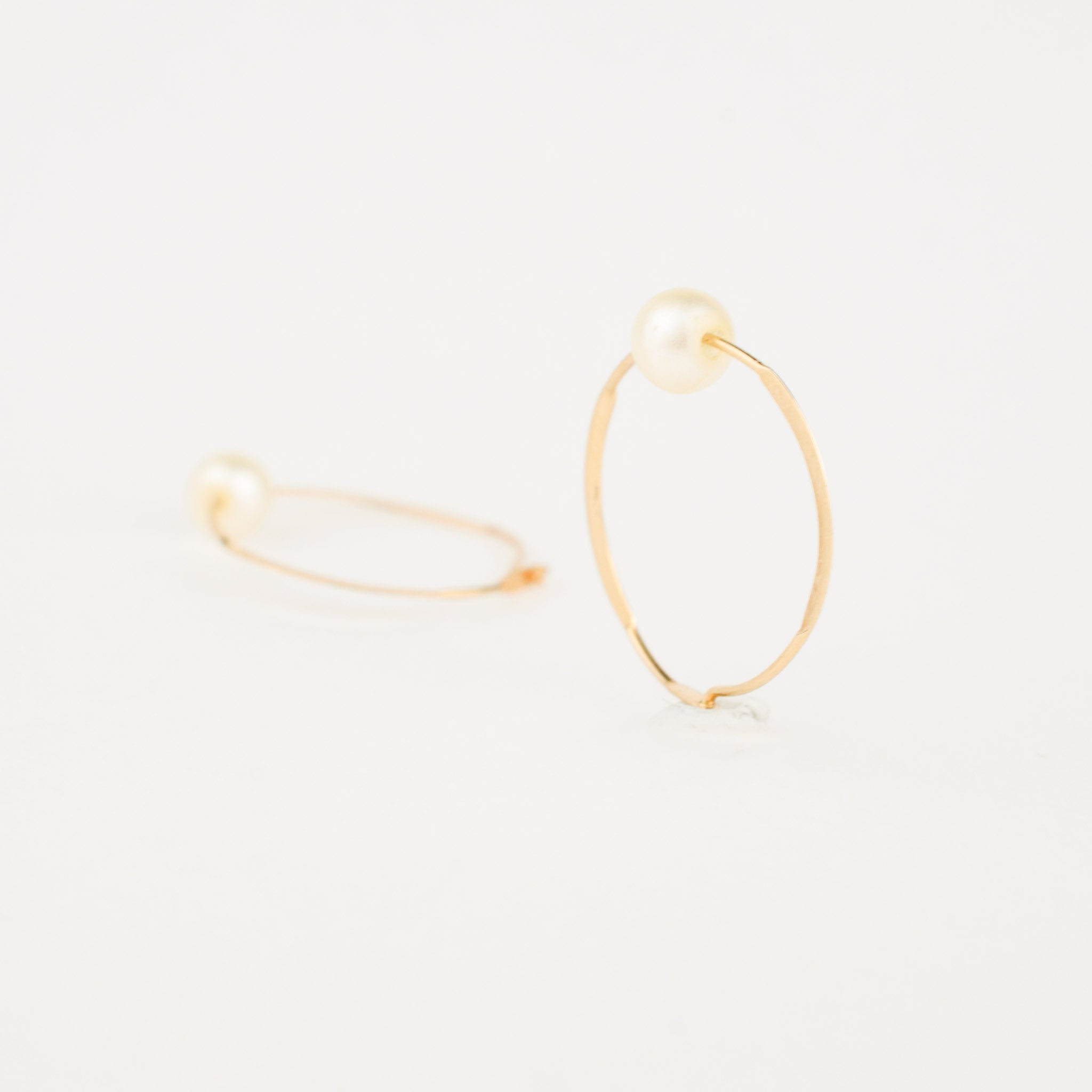 Dainty Pearl Gold Hoops earring