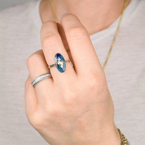 antique Sodalite Seed Pearl Ring
