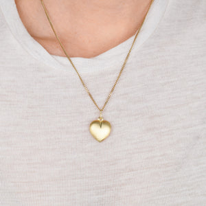 Brushed Puffy Heart Pendant 