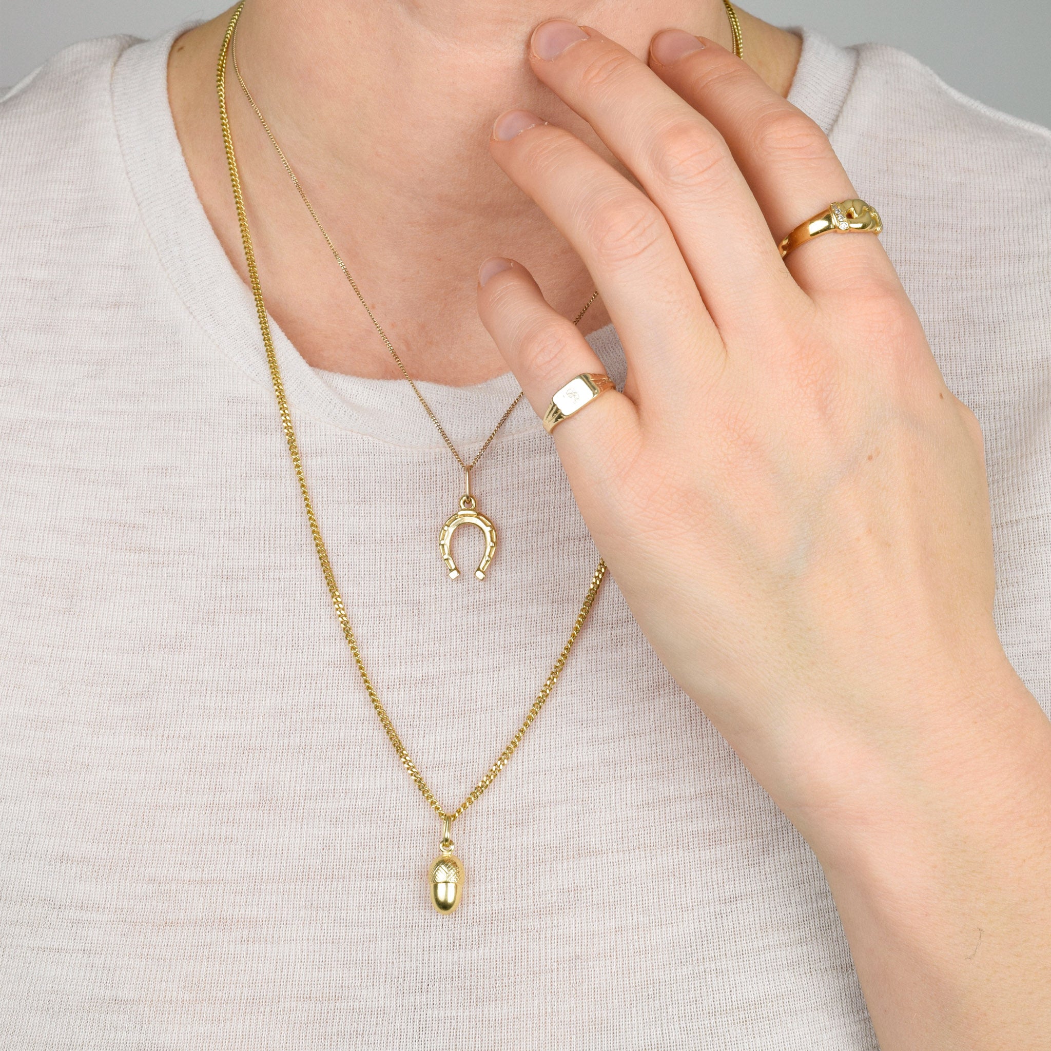 vintage Golden Horseshoe charm pendant