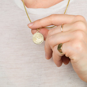 vintage gold sagittarius charm pendant, folklor vintage jewelry canada