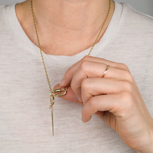 vintage Gold Sword pendant