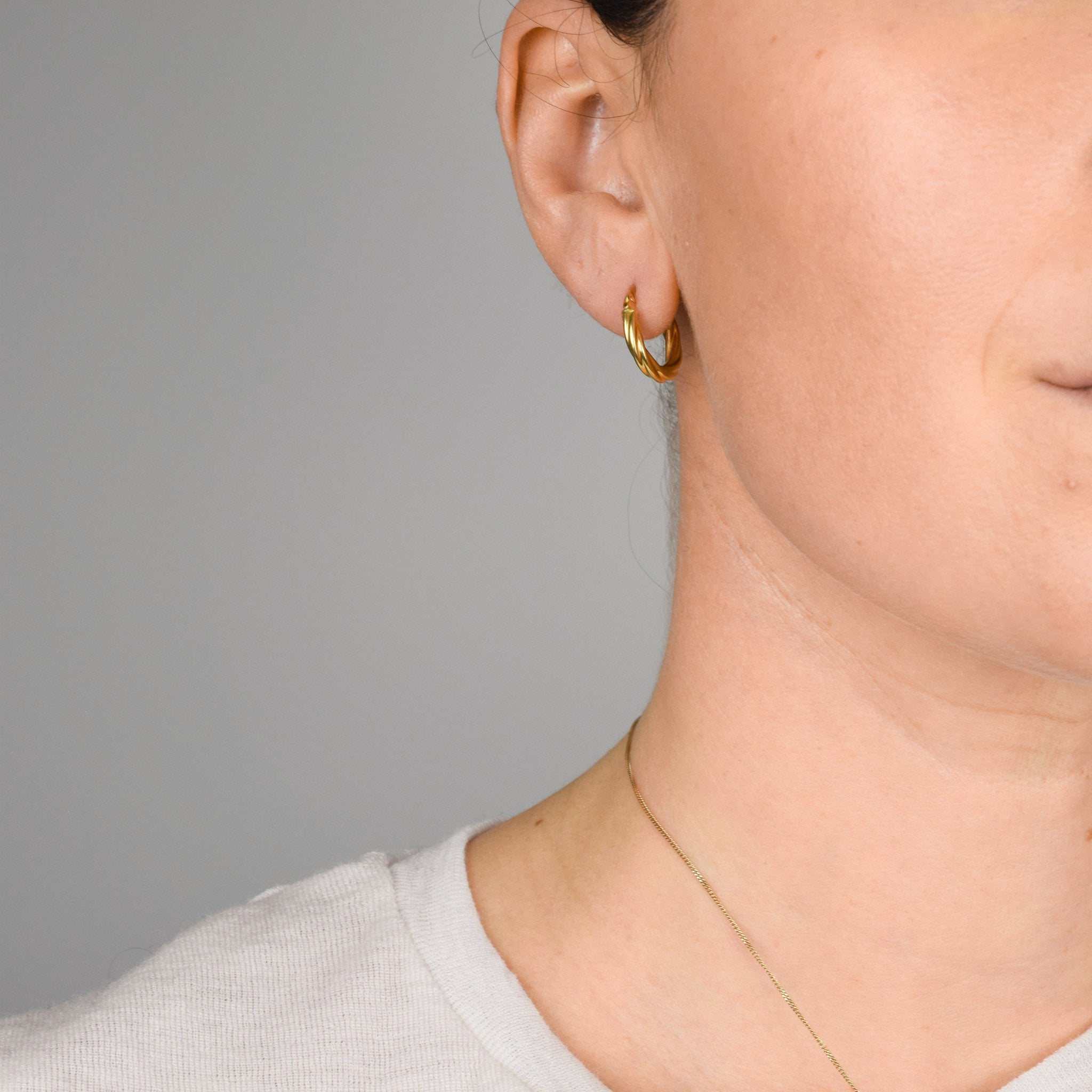 18k buttery gold hoop earrings, folklor