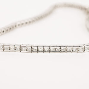 white gold princess cut tennis bracelet, folklor vintage jewelry canada