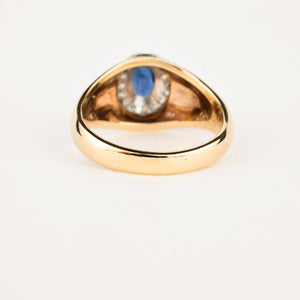 Sapphire and Diamond Signet Ring