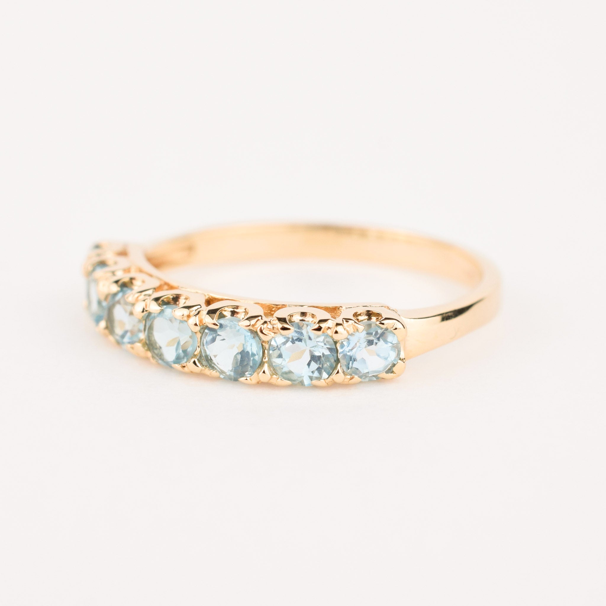 vintage gold Blue Topaz Band ring 