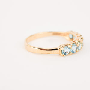 vintage gold Blue Topaz Band ring 