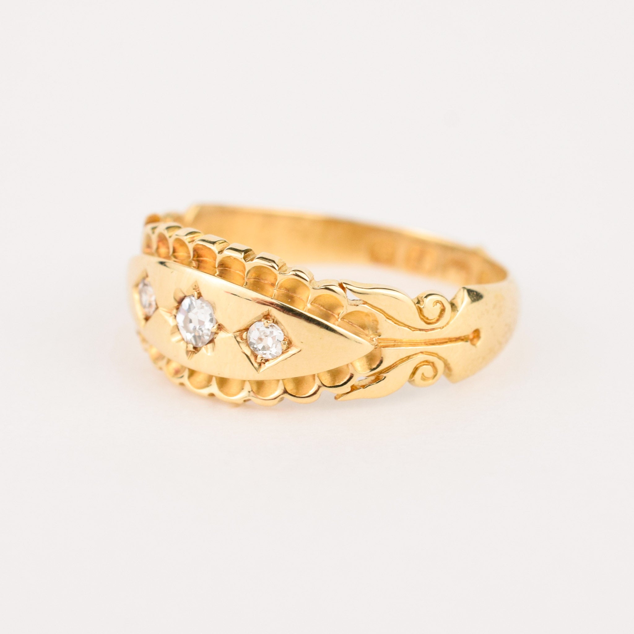 Antique victorian diamond Trilogy Ring *Made in Birmingham in 1891