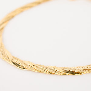 7" Braided Gold Herringbone Bracelet