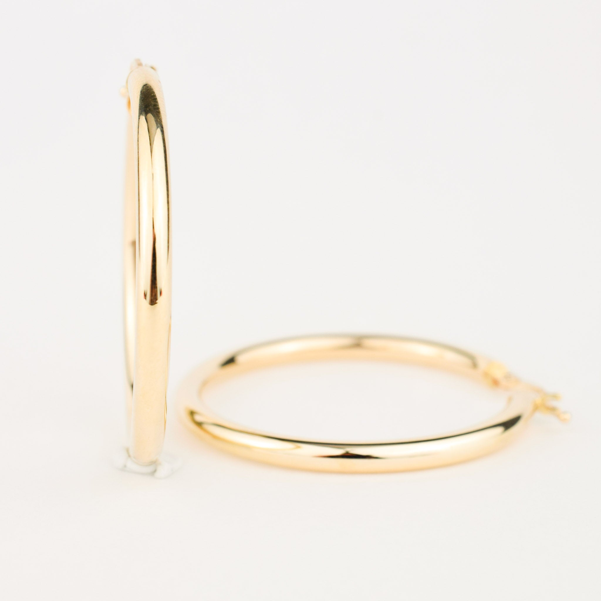 vintage 14k gold large hoop earrings