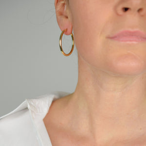 vintage 14k gold large hoop earrings