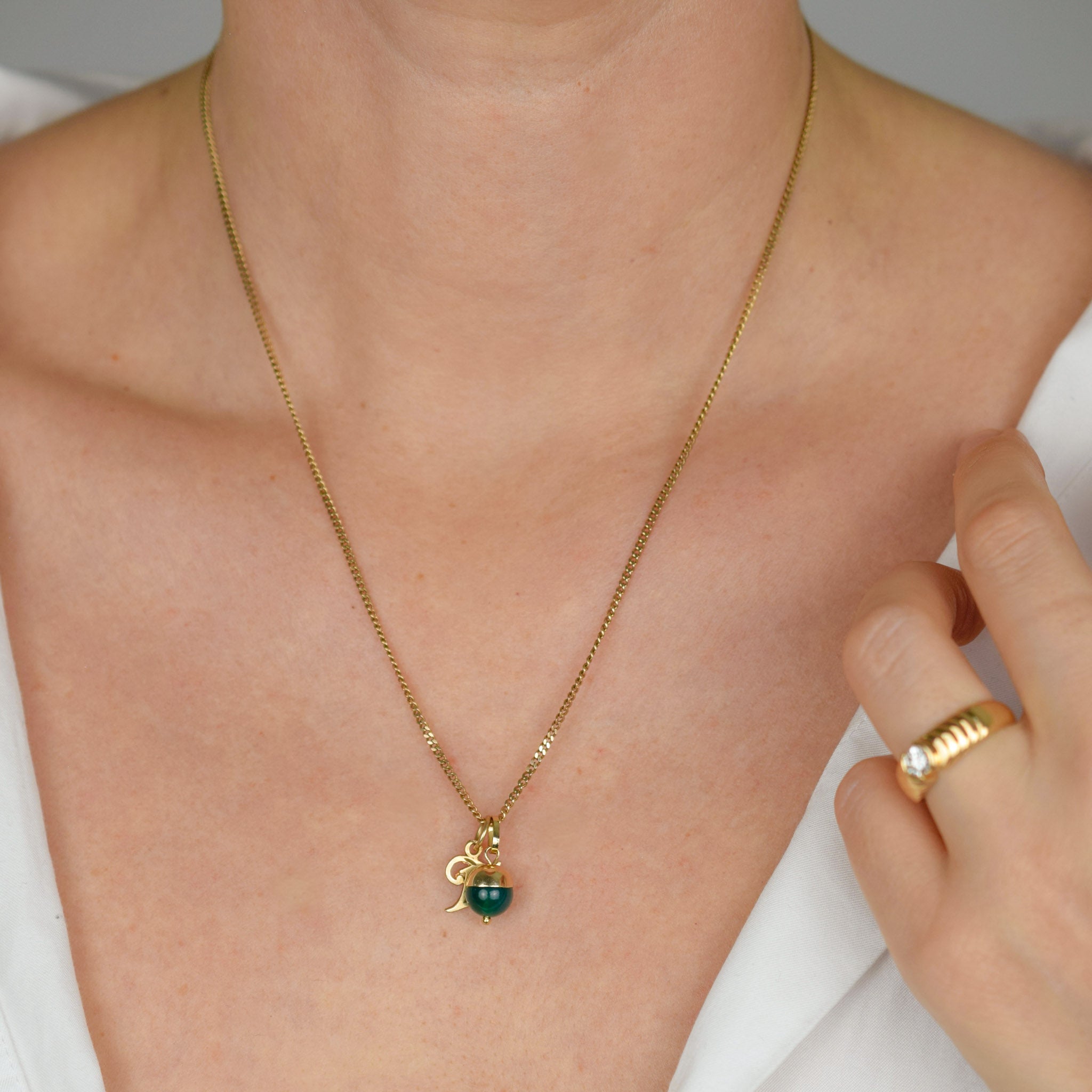 18.5" gold Curb Chain Necklace