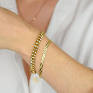 7" Braided Gold Herringbone Bracelet
