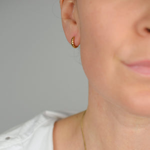 vintage gold Sparkling Huggie earrings