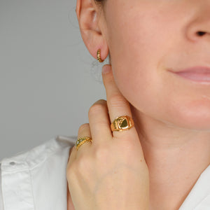 vintage gold Sparkling Huggie earrings'