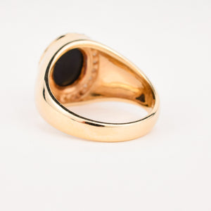 Onyx and Diamond Signet Ring 