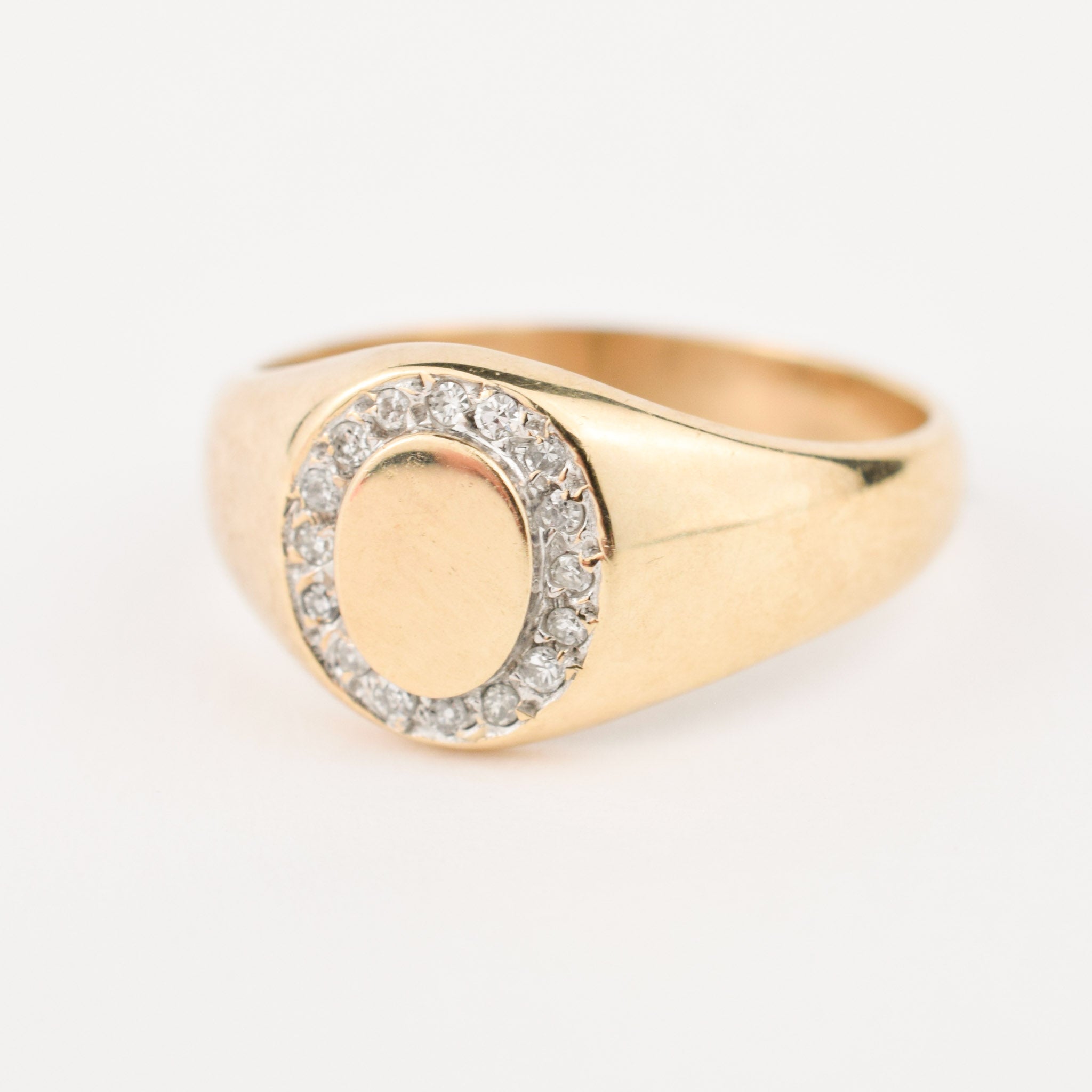 Diamond Gold Signet Ring 