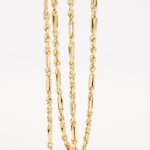 19" Gold Dainty Bar and Rope Chain