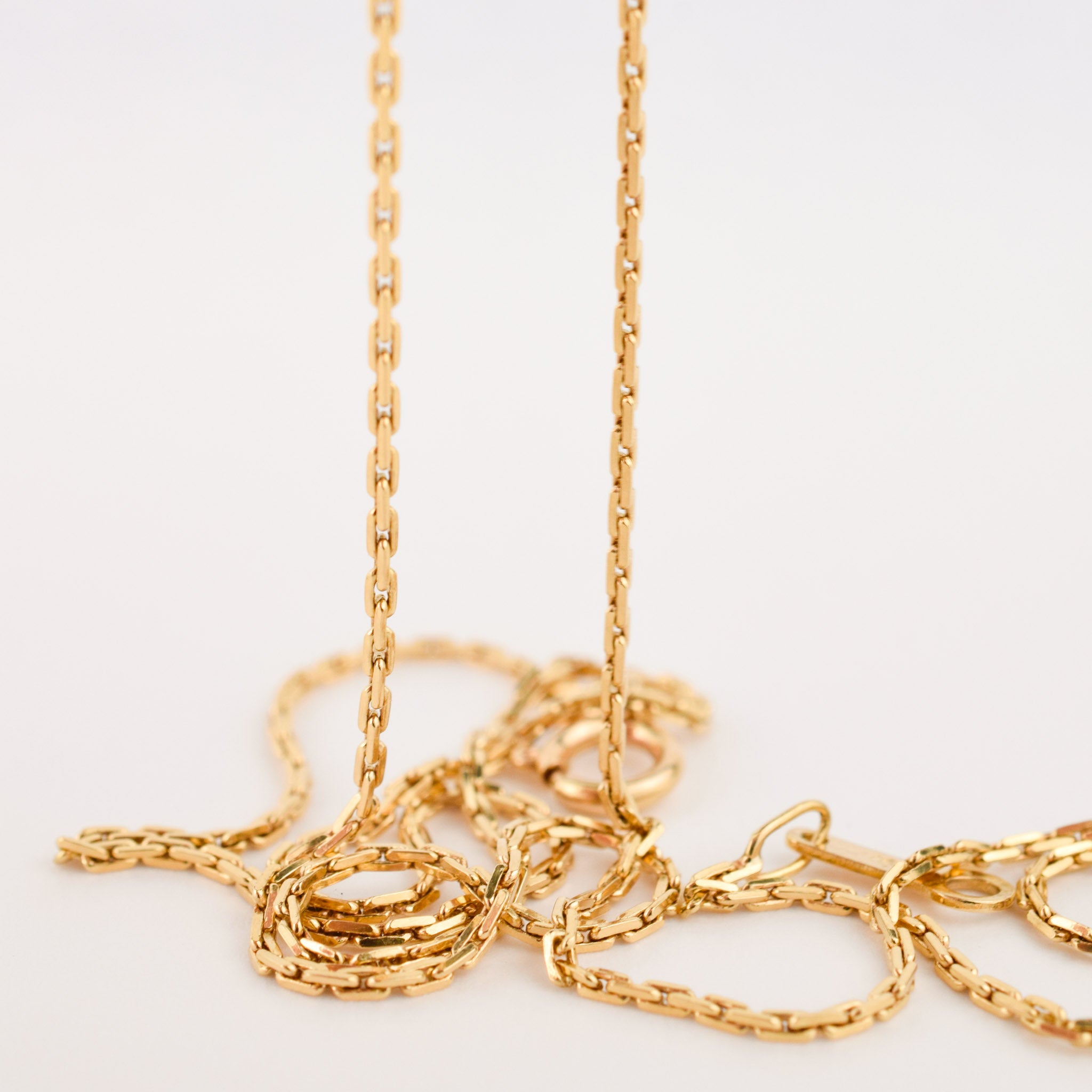 21" Dainty 18k Cable Link Chain Necklace