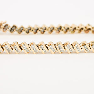 vintage gold diamond tennis bracelet 