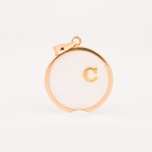 vintage gold 'C' Mother of Pearl Pendant 