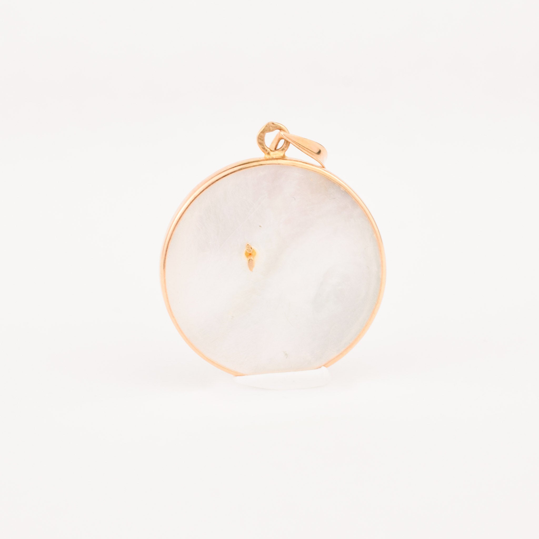 vintage gold 'C' Mother of Pearl Pendant 