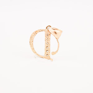 gold 'D' Letter pendant with cubic zirconia stones, vintage charm pendants