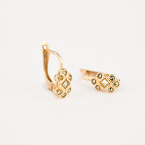vintage gold sparkling hoop earrings