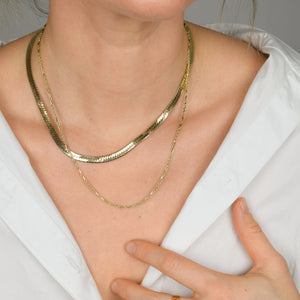 19" Gold Dainty Bar and Rope Chain