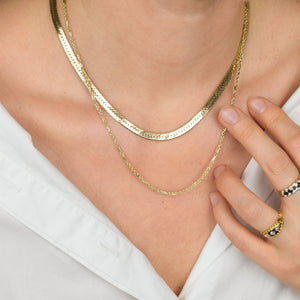 19" Gold Dainty Bar and Rope Chain