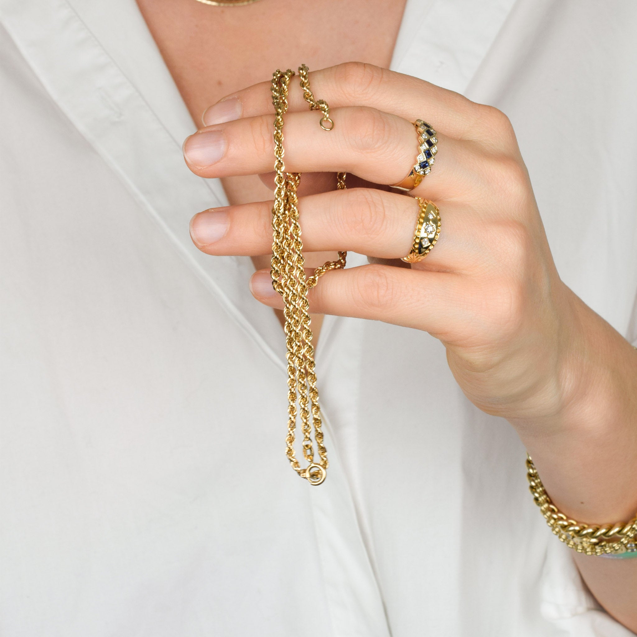 24.5" Classic 18k Rope Chain Necklace