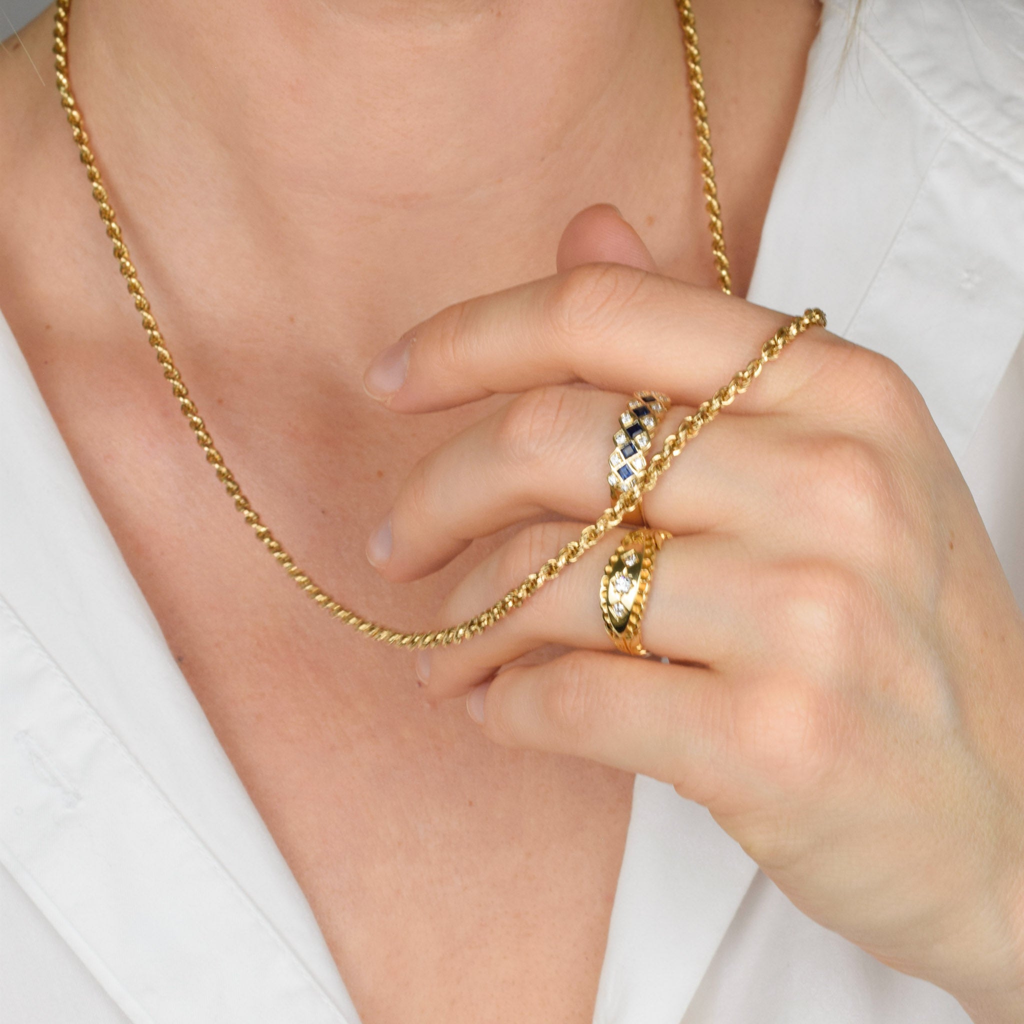 24.5" Classic 18k Rope Chain Necklace