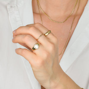 Diamond Gold Signet Ring 