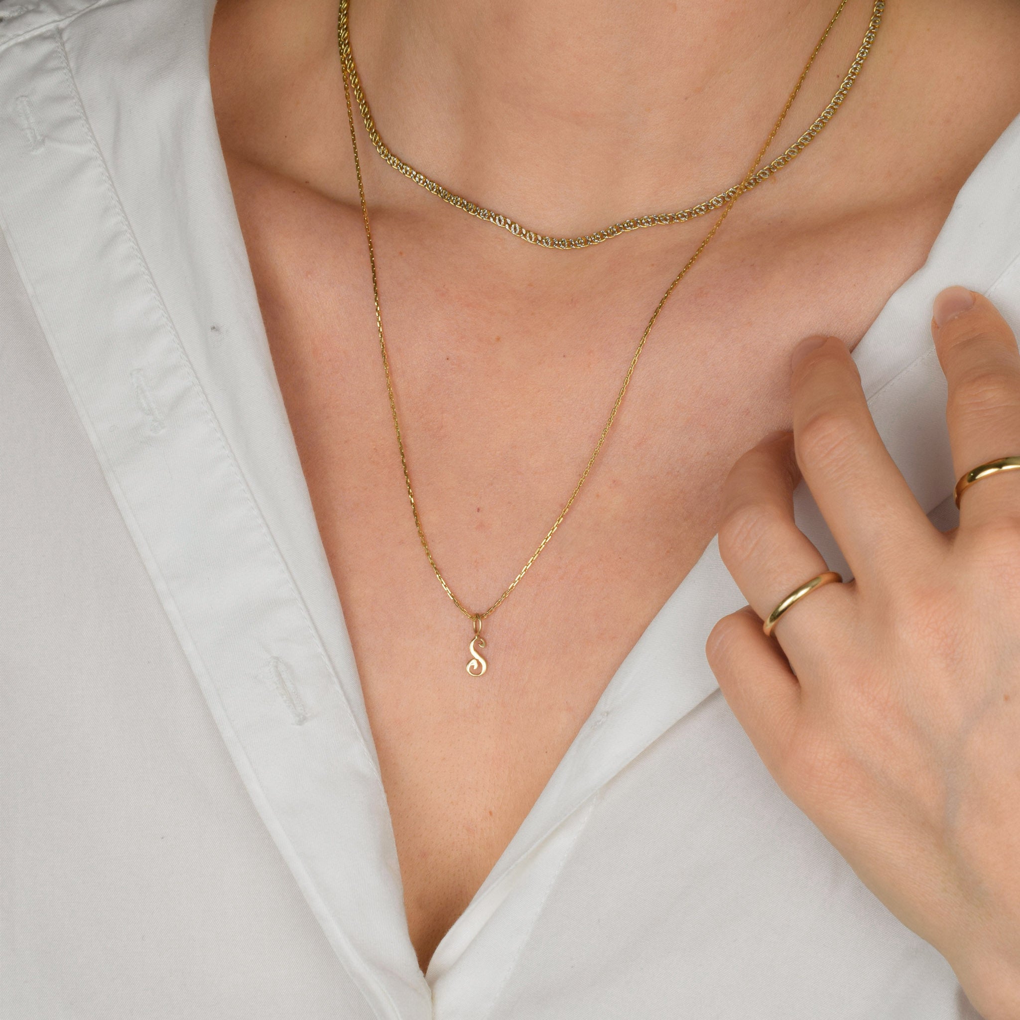 21" Dainty 18k Cable Link Chain Necklace
