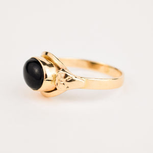 vintage gold Cabochon Onyx Ring
