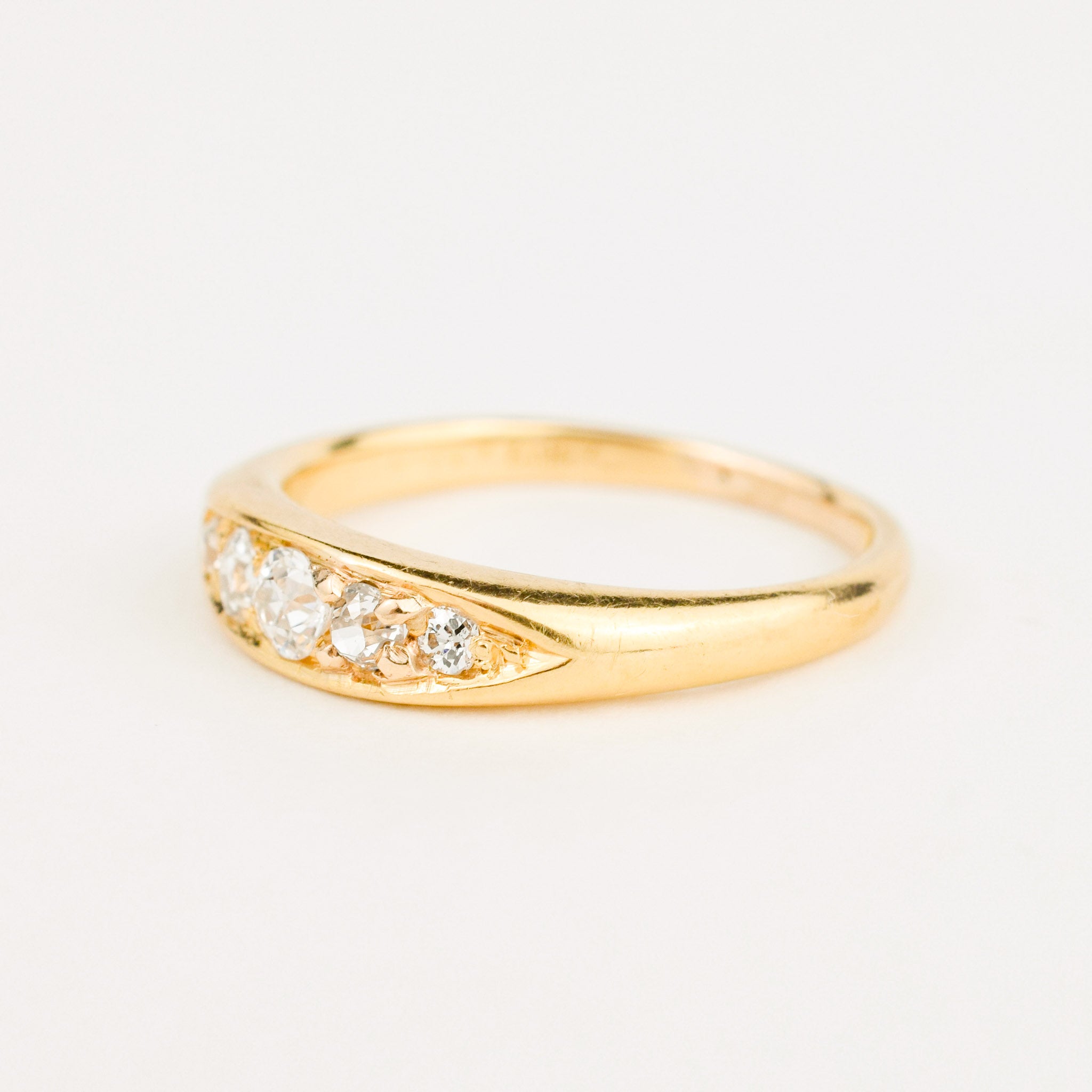 antique gold Victorian Diamond Boat Ring 