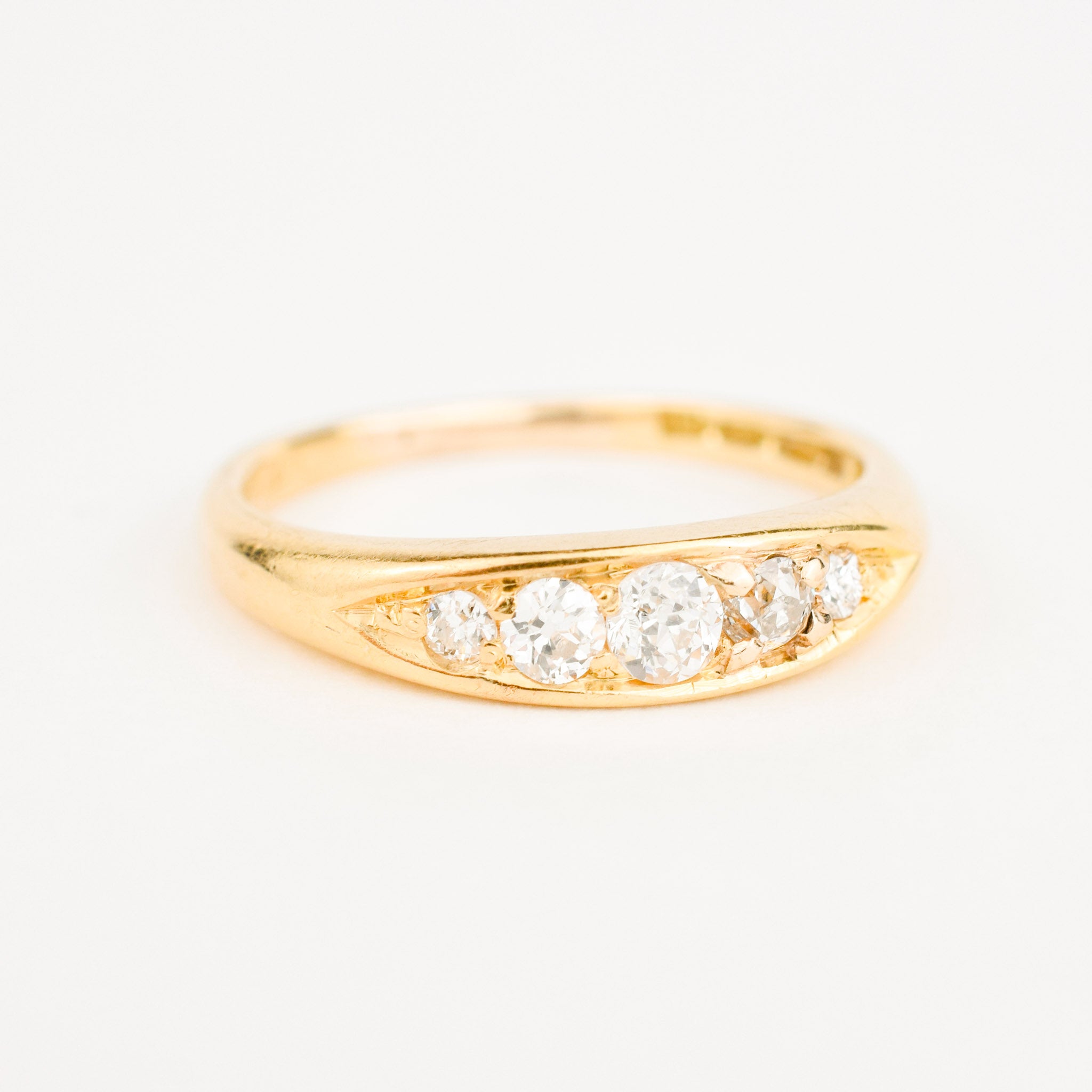 antique gold Victorian Diamond Boat Ring 