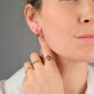 vintage gold sleeper hoop earrings, folklor