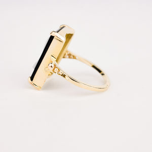 Antique Square Black Cameo ring